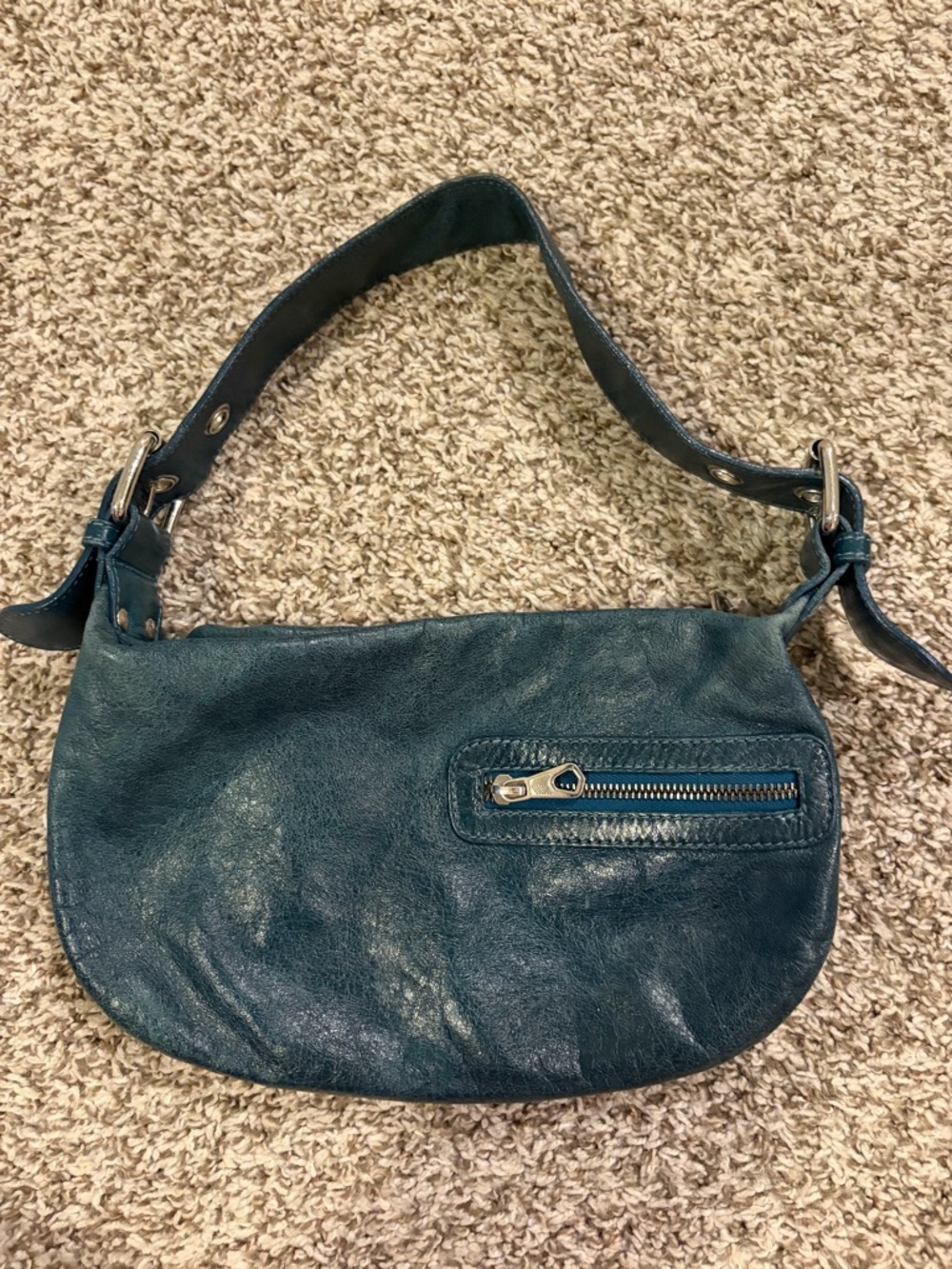 Francesco Biasia - Teal Leather Shoulder Bag - Women